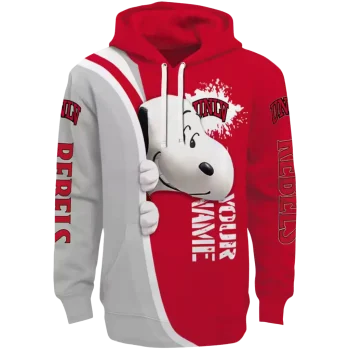 customized unlv rebels peeking snoopy red hoodie best selling