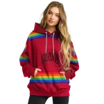 customized unlv rebels rainbow stripes red hoodie best selling