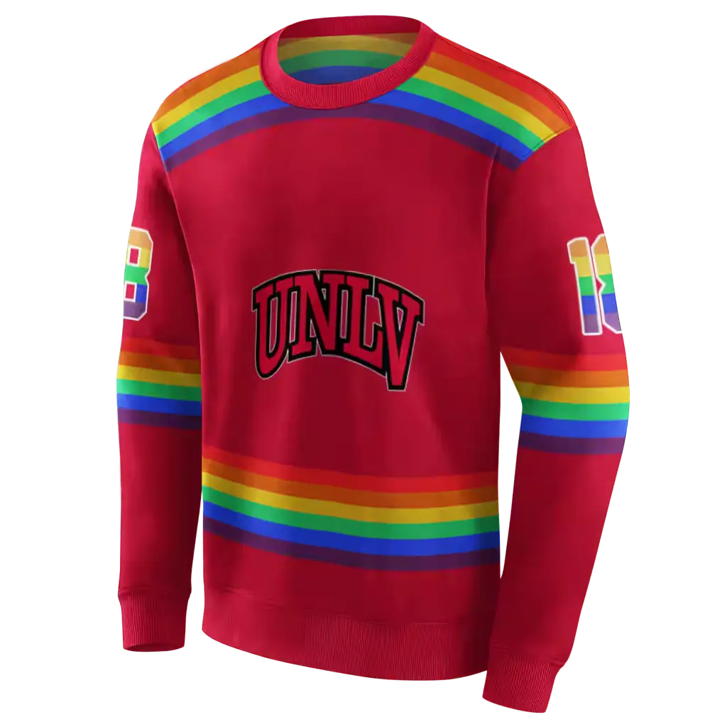 customized unlv rebels rainbow stripes red hoodie new arrival customized unlv rebels rainbow stripes red hoodie new arrival