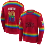 customized unlv rebels rainbow stripes red hoodie best selling
