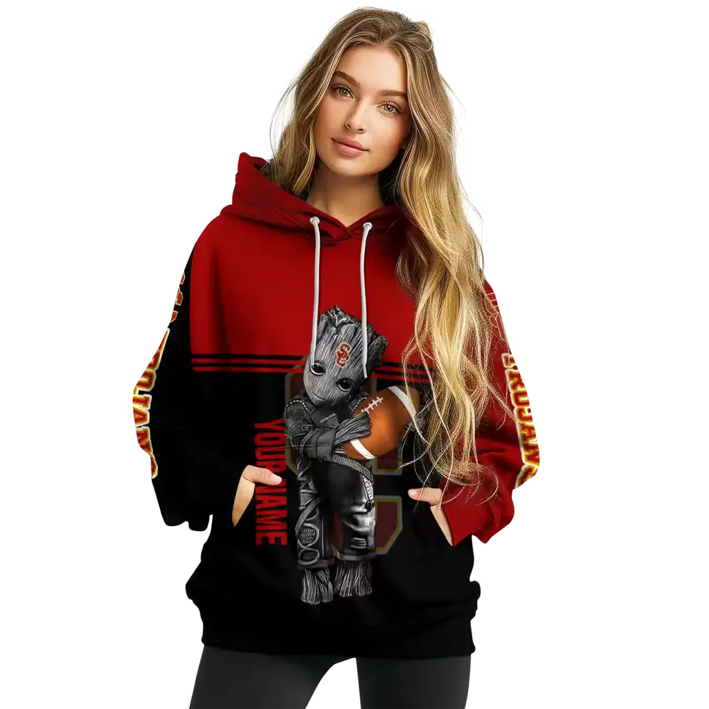 customized usc trojans baby groot red black hoodie high quality customized usc trojans baby groot red black hoodie high quality