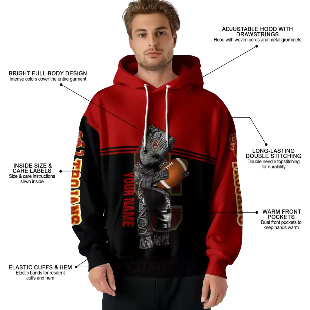 customized usc trojans baby groot red black hoodie latest model customized usc trojans baby groot red black hoodie latest model