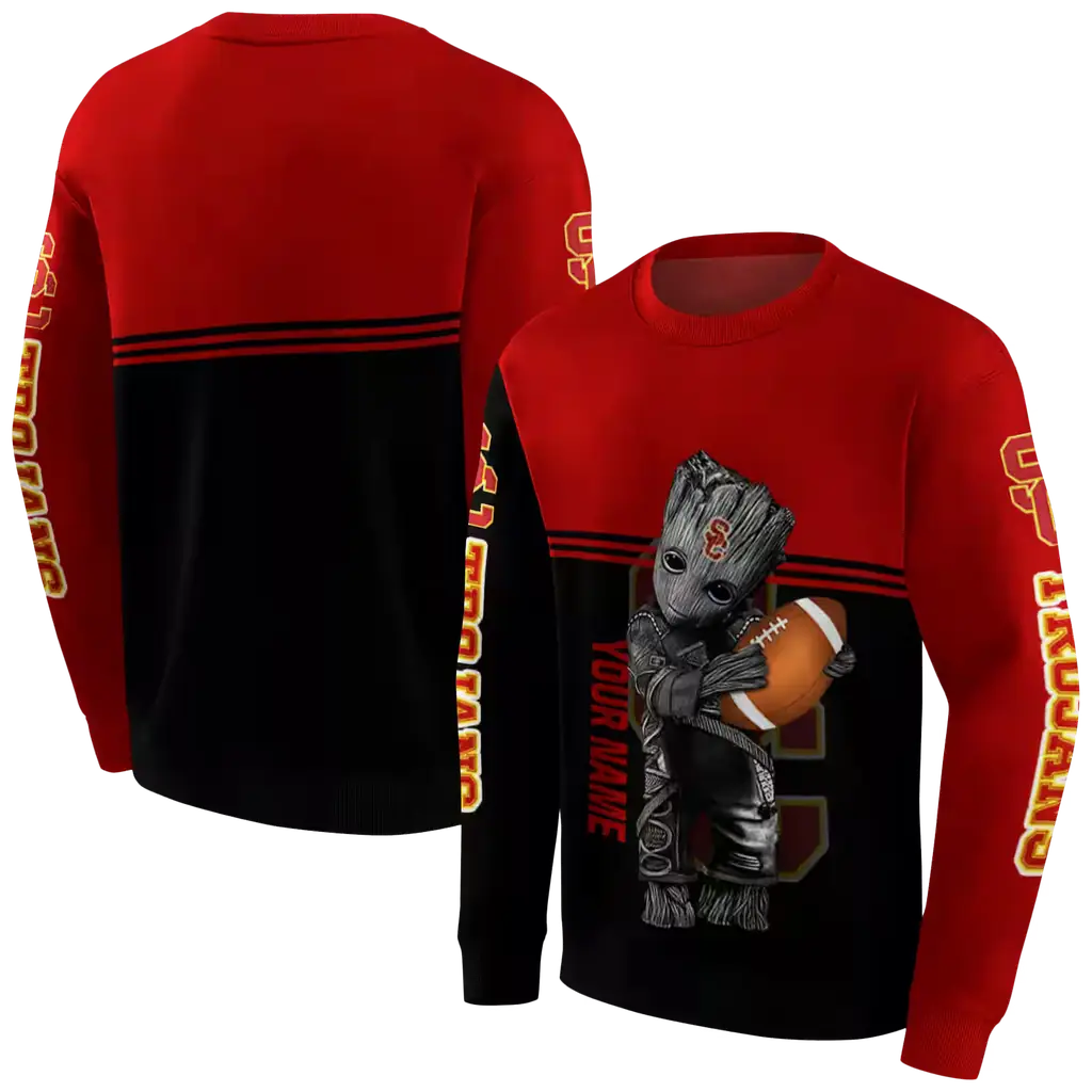 customized usc trojans baby groot red black hoodie premium grade customized usc trojans baby groot red black hoodie premium grade