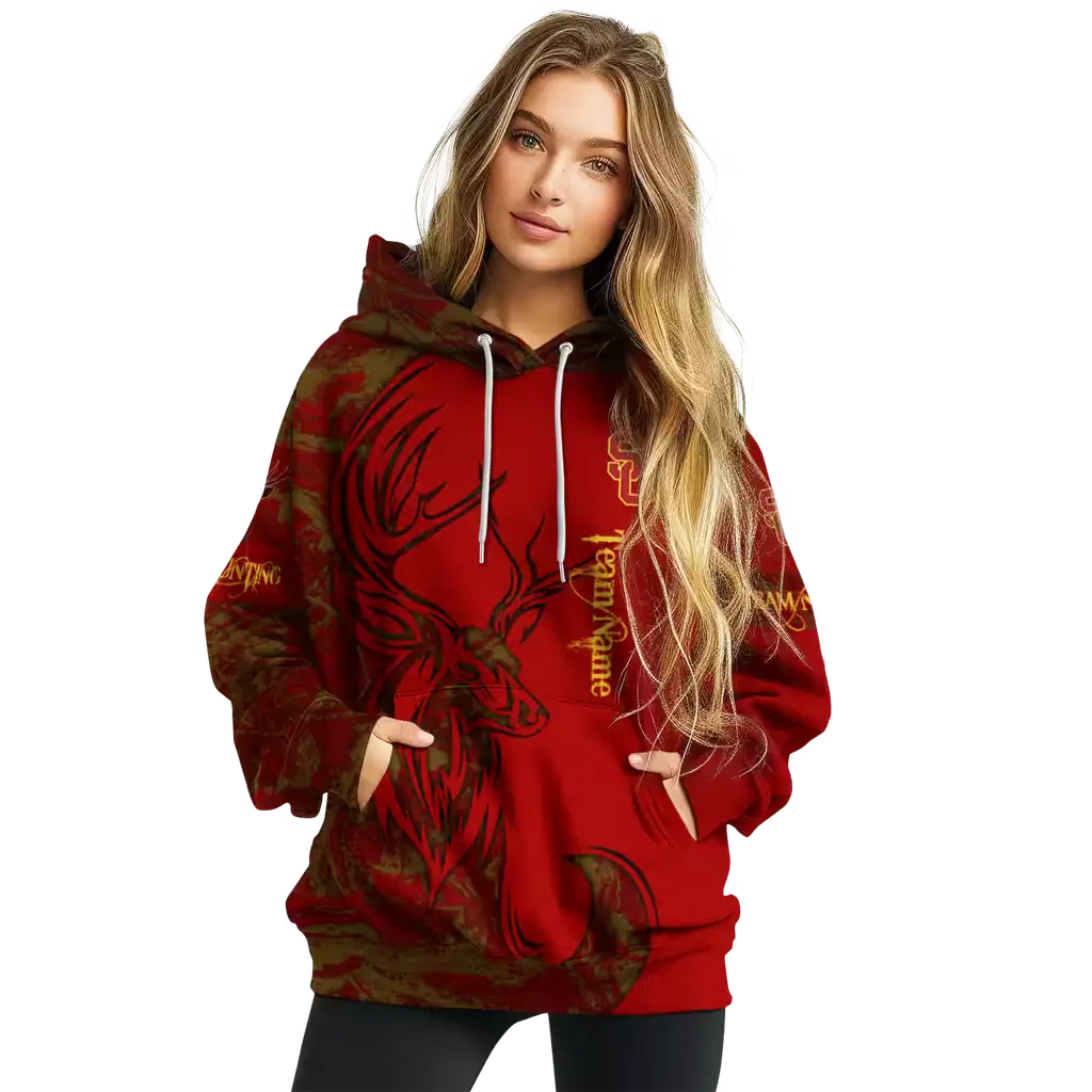 customized usc trojans deer silhouette red hoodie high quality customized usc trojans deer silhouette red hoodie high quality