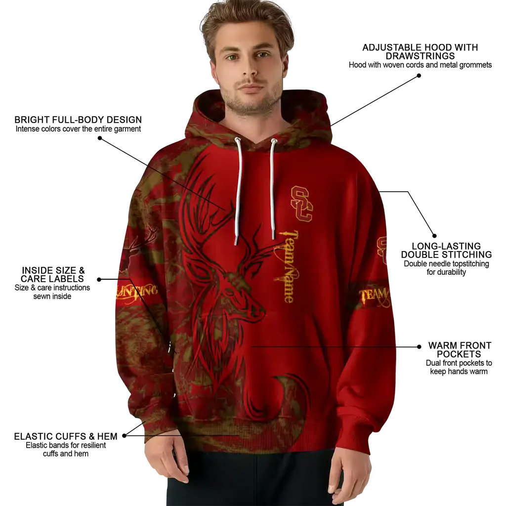 customized usc trojans deer silhouette red hoodie latest model customized usc trojans deer silhouette red hoodie latest model