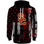 customized usc trojans distressed flag red black hoodie best selling