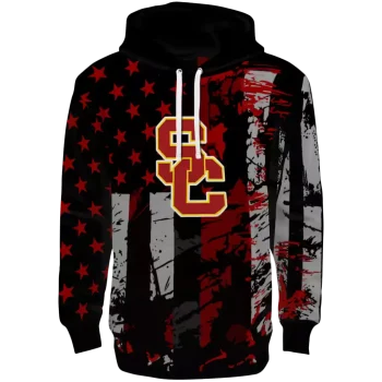 customized usc trojans distressed flag red black hoodie best selling