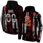 customized usc trojans distressed flag red black hoodie best selling