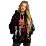 customized usc trojans distressed flag red black hoodie best selling