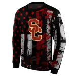 customized usc trojans distressed flag red black hoodie best selling