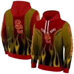 customized usc trojans flame design red hoodie best selling