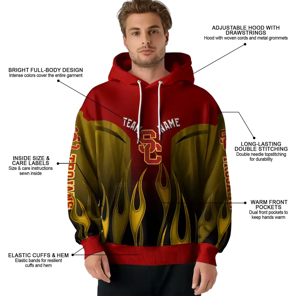 customized usc trojans flame design red hoodie latest model customized usc trojans flame design red hoodie latest model