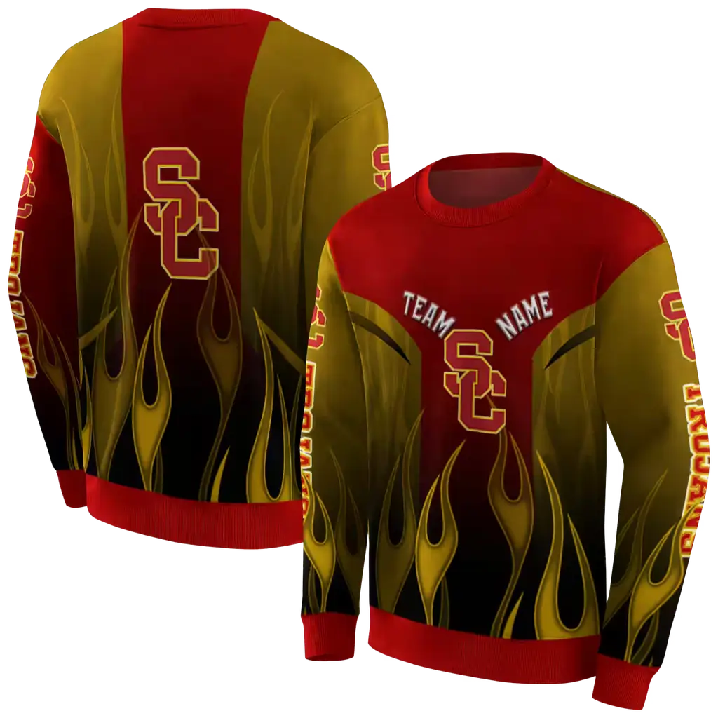 customized usc trojans flame design red hoodie premium grade customized usc trojans flame design red hoodie premium grade
