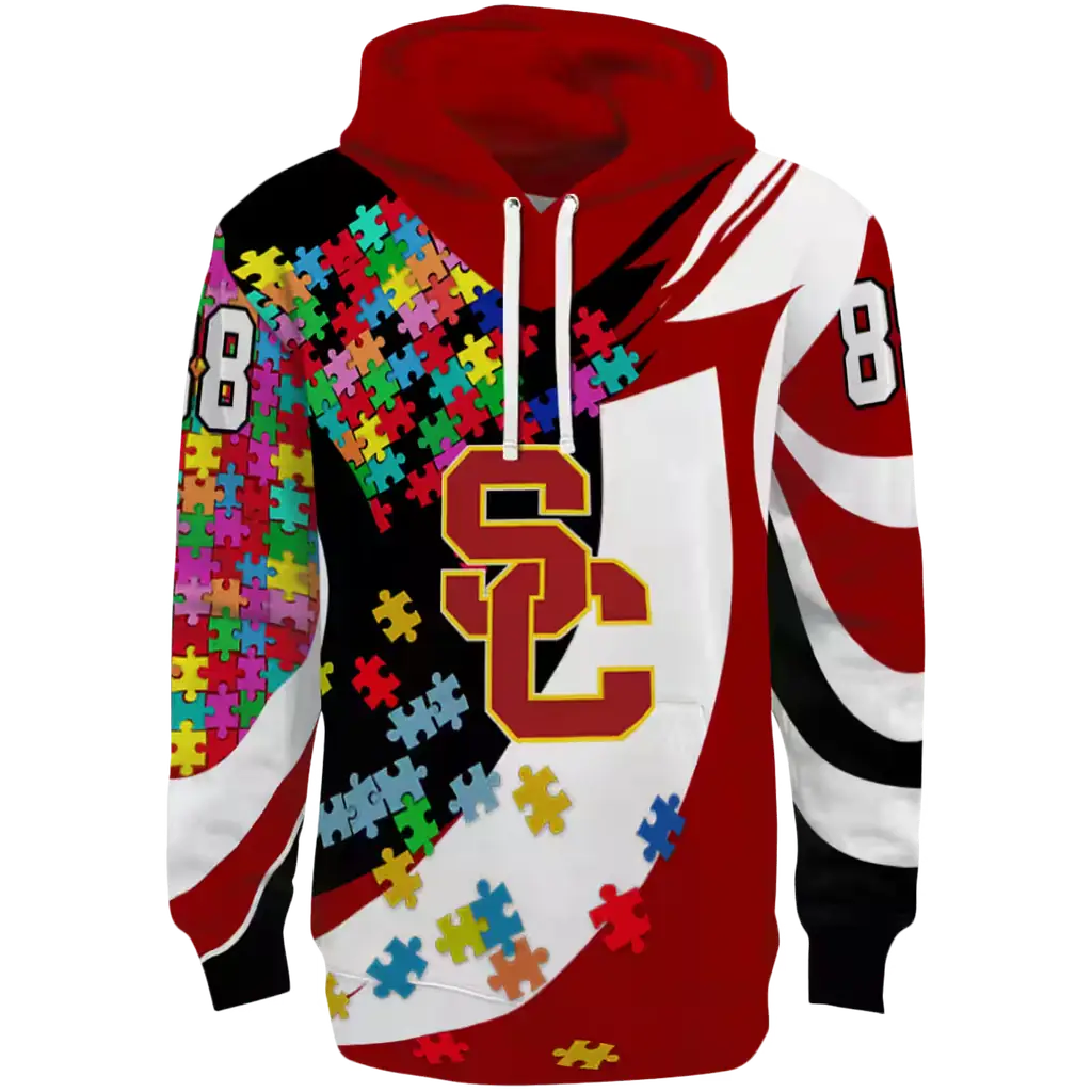 customized usc trojans puzzle pieces red hoodie best selling customized usc trojans puzzle pieces red hoodie best selling