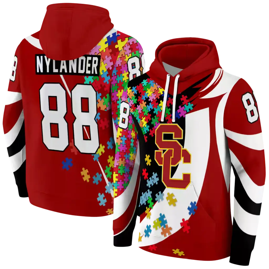 customized usc trojans puzzle pieces red hoodie fashion forward customized usc trojans puzzle pieces red hoodie fashion forward