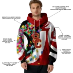 customized usc trojans puzzle pieces red hoodie best selling
