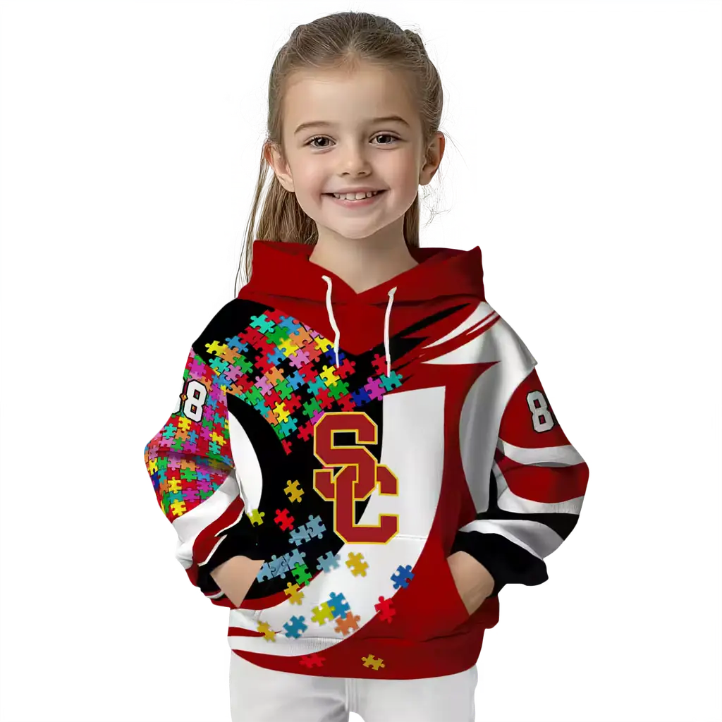 customized usc trojans puzzle pieces red hoodie top rated customized usc trojans puzzle pieces red hoodie top rated