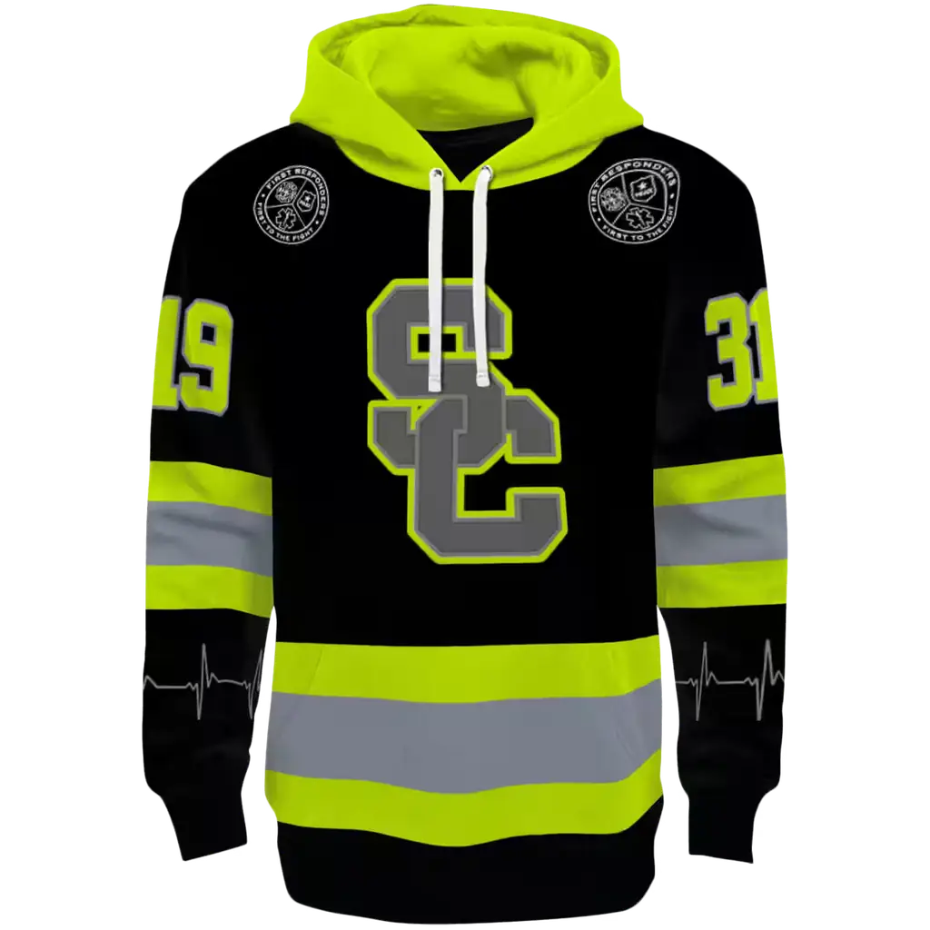 customized usc trojans safety motif black neon green hoodie best selling customized usc trojans safety motif black neon green hoodie best selling