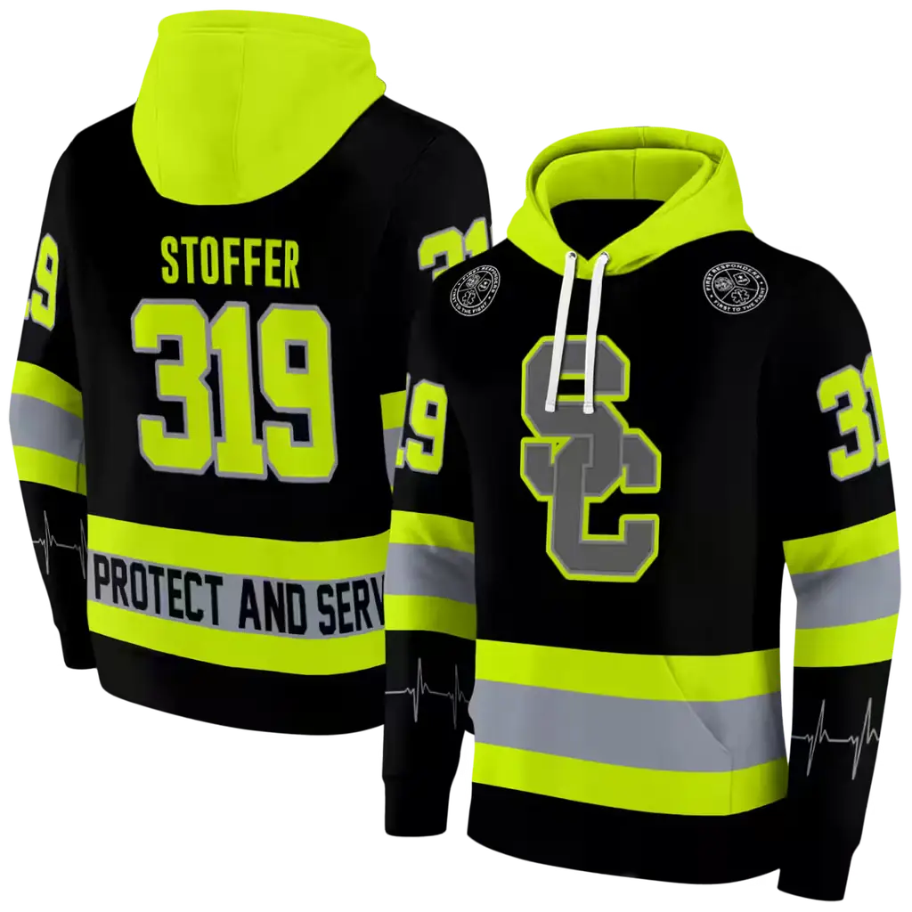 customized usc trojans safety motif black neon green hoodie fashion forward customized usc trojans safety motif black neon green hoodie fashion forward