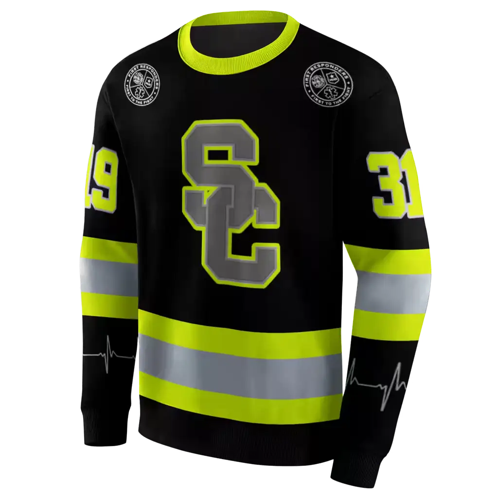 customized usc trojans safety motif black neon green hoodie new arrival customized usc trojans safety motif black neon green hoodie new arrival