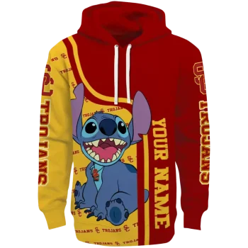 customized usc trojans stitch red hoodie best selling