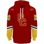 customized usc trojans striped sleeves red hoodie best selling