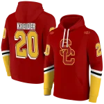 customized usc trojans striped sleeves red hoodie best selling