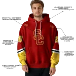 customized usc trojans striped sleeves red hoodie best selling