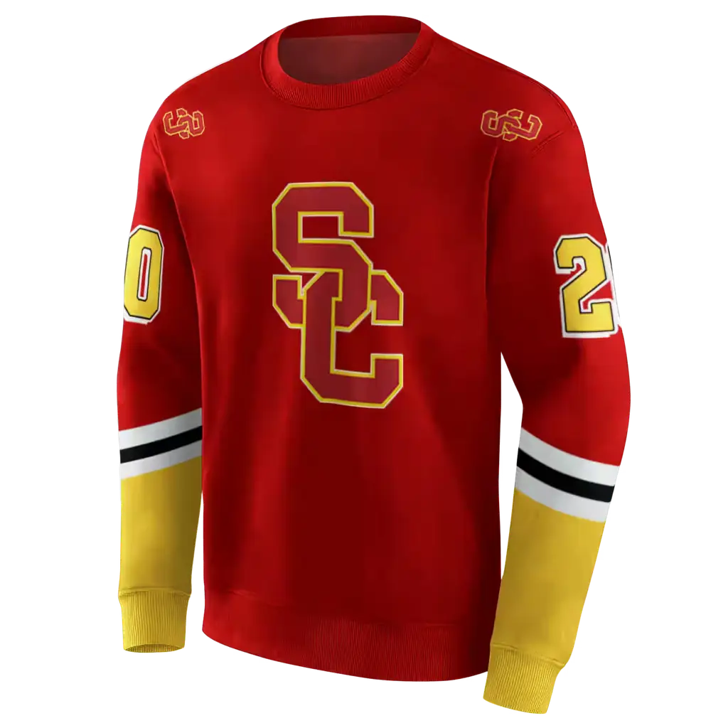 customized usc trojans striped sleeves red hoodie new arrival customized usc trojans striped sleeves red hoodie new arrival