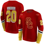 customized usc trojans striped sleeves red hoodie best selling