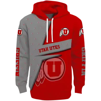 customized utah utes abstract shape red hoodie best selling