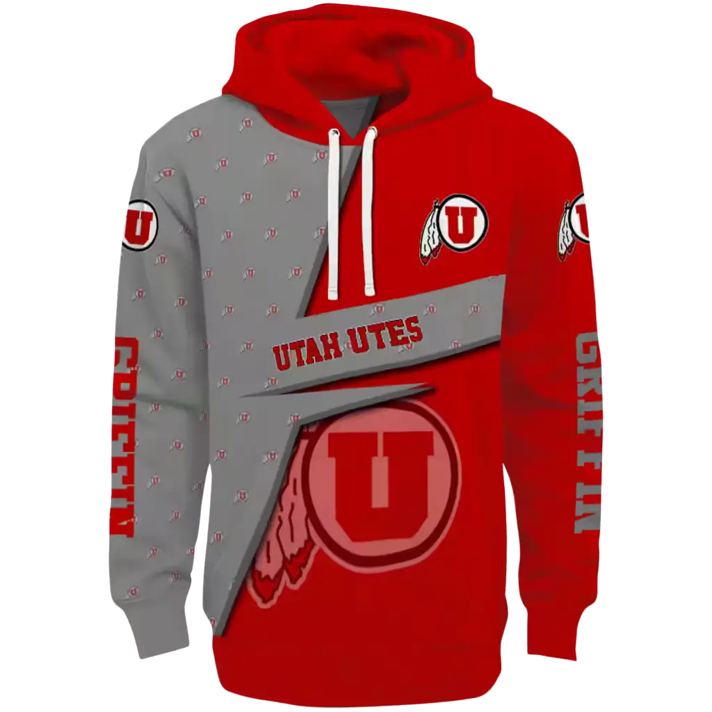 customized utah utes abstract shape red hoodie best selling customized utah utes abstract shape red hoodie best selling