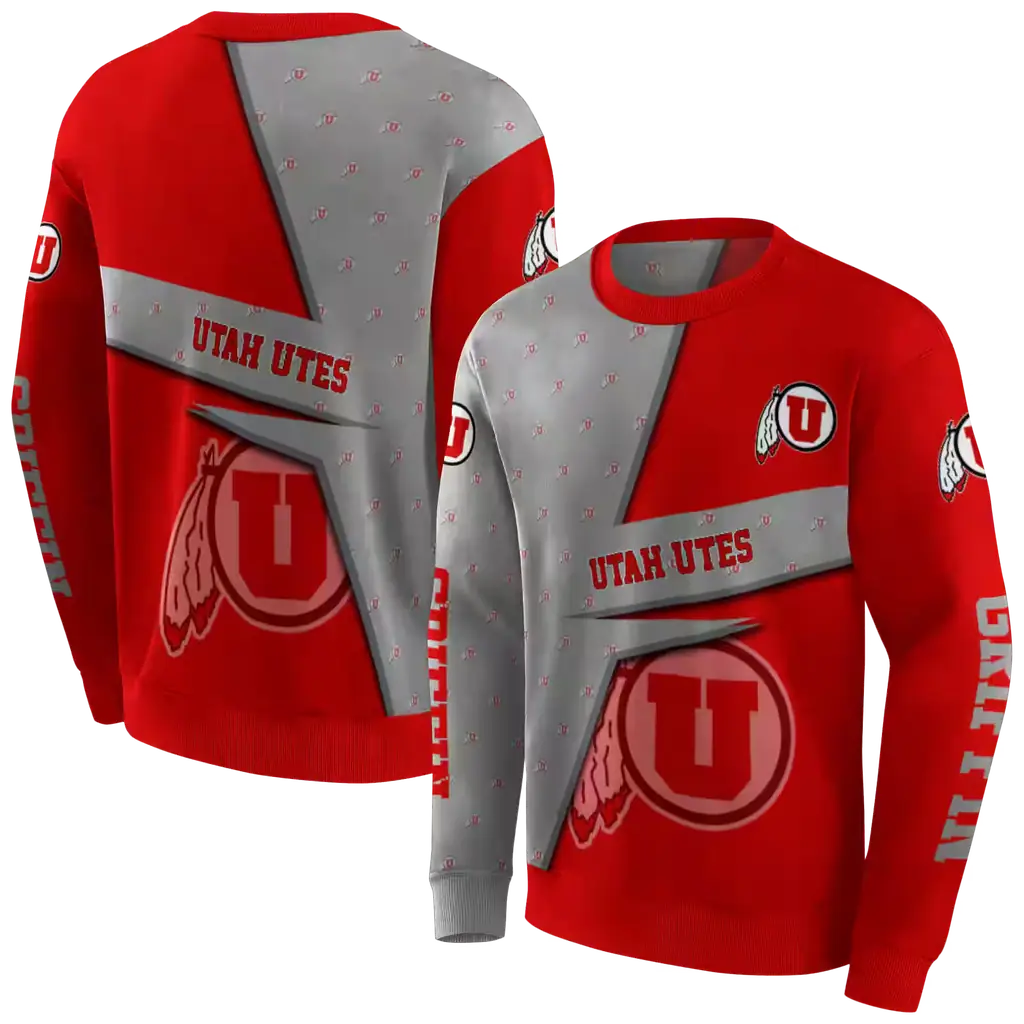 customized utah utes abstract shape red hoodie premium grade customized utah utes abstract shape red hoodie premium grade