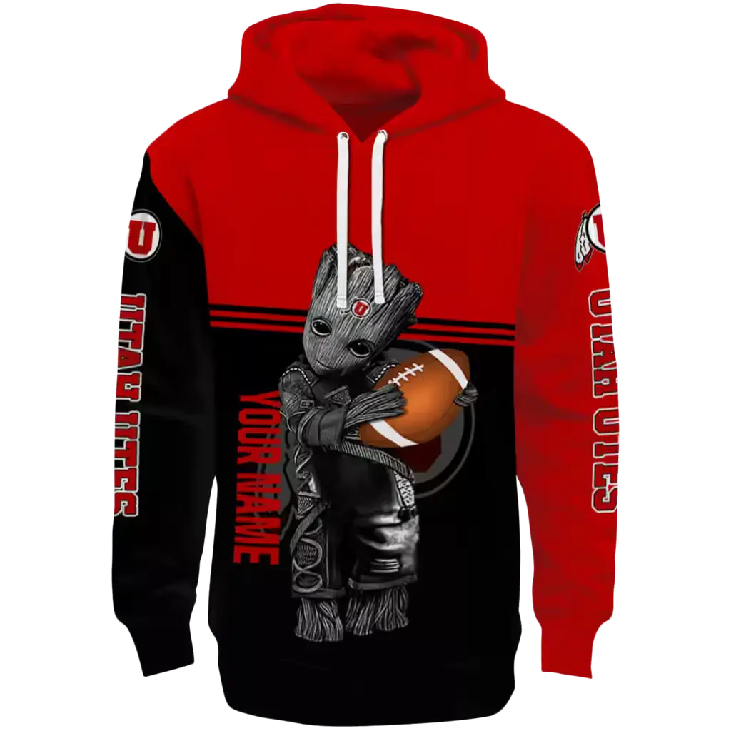 customized utah utes baby groot red black hoodie best selling customized utah utes baby groot red black hoodie best selling