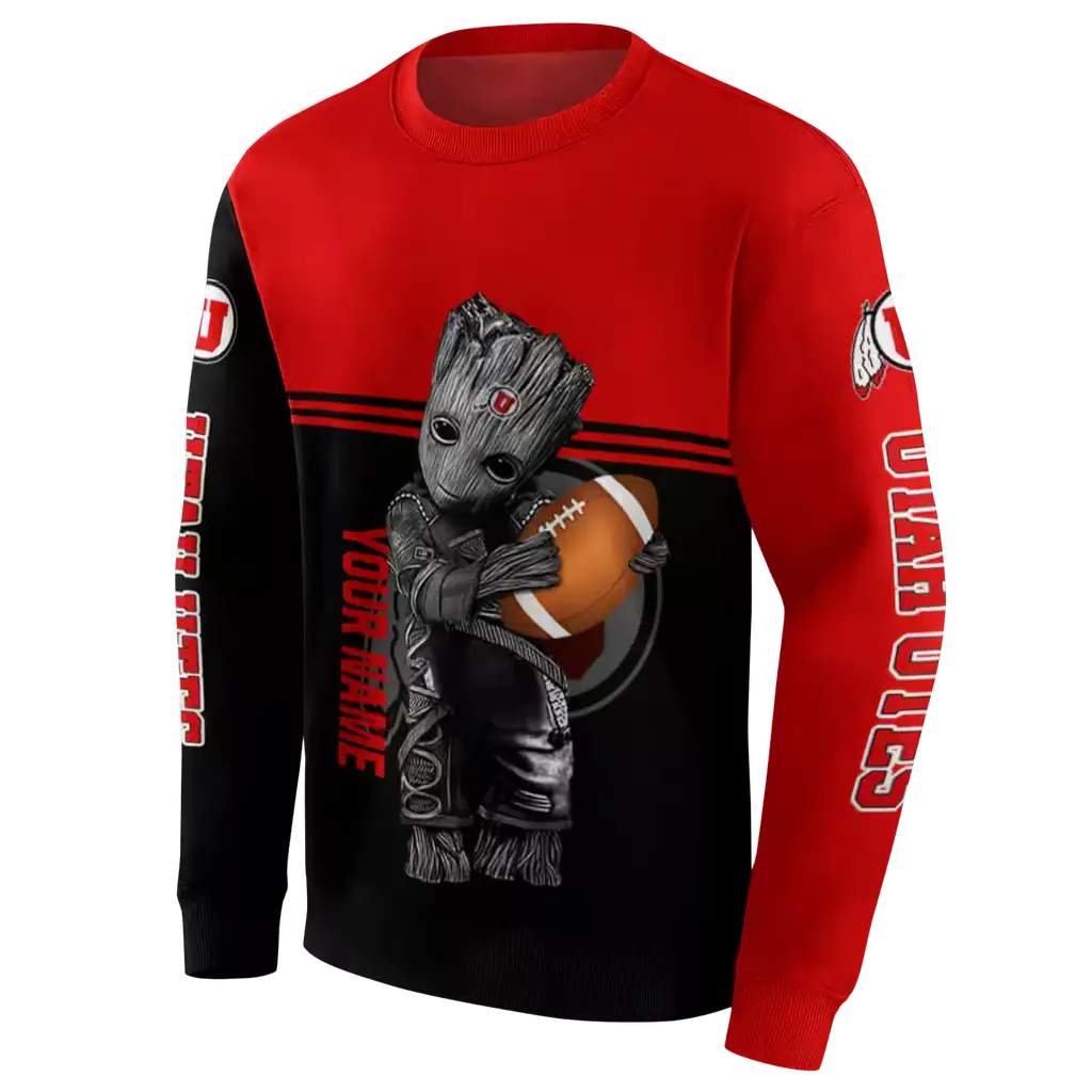 customized utah utes baby groot red black hoodie new arrival customized utah utes baby groot red black hoodie new arrival