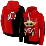 customized utah utes baby yoda red black hoodie best selling
