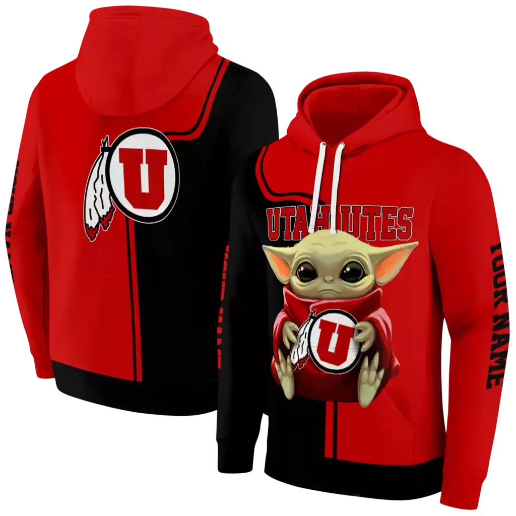 customized utah utes baby yoda red black hoodie fashion forward customized utah utes baby yoda red black hoodie fashion forward