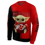 customized utah utes baby yoda red black hoodie best selling