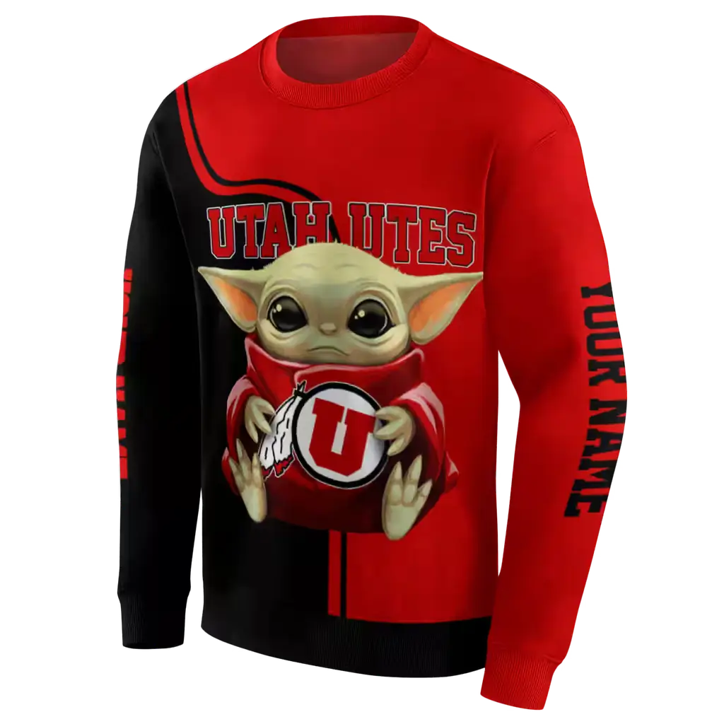 customized utah utes baby yoda red black hoodie new arrival customized utah utes baby yoda red black hoodie new arrival