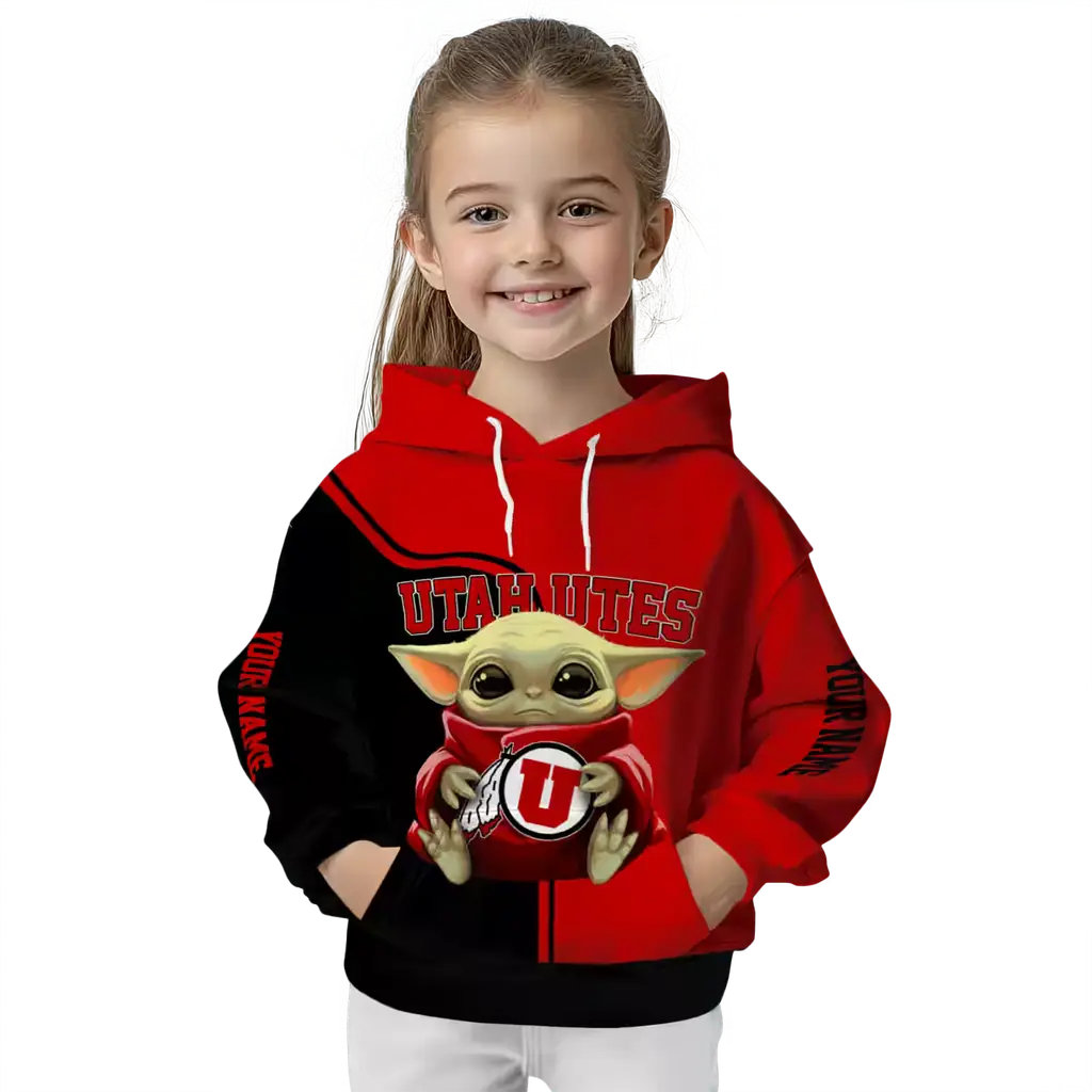customized utah utes baby yoda red black hoodie top rated customized utah utes baby yoda red black hoodie top rated
