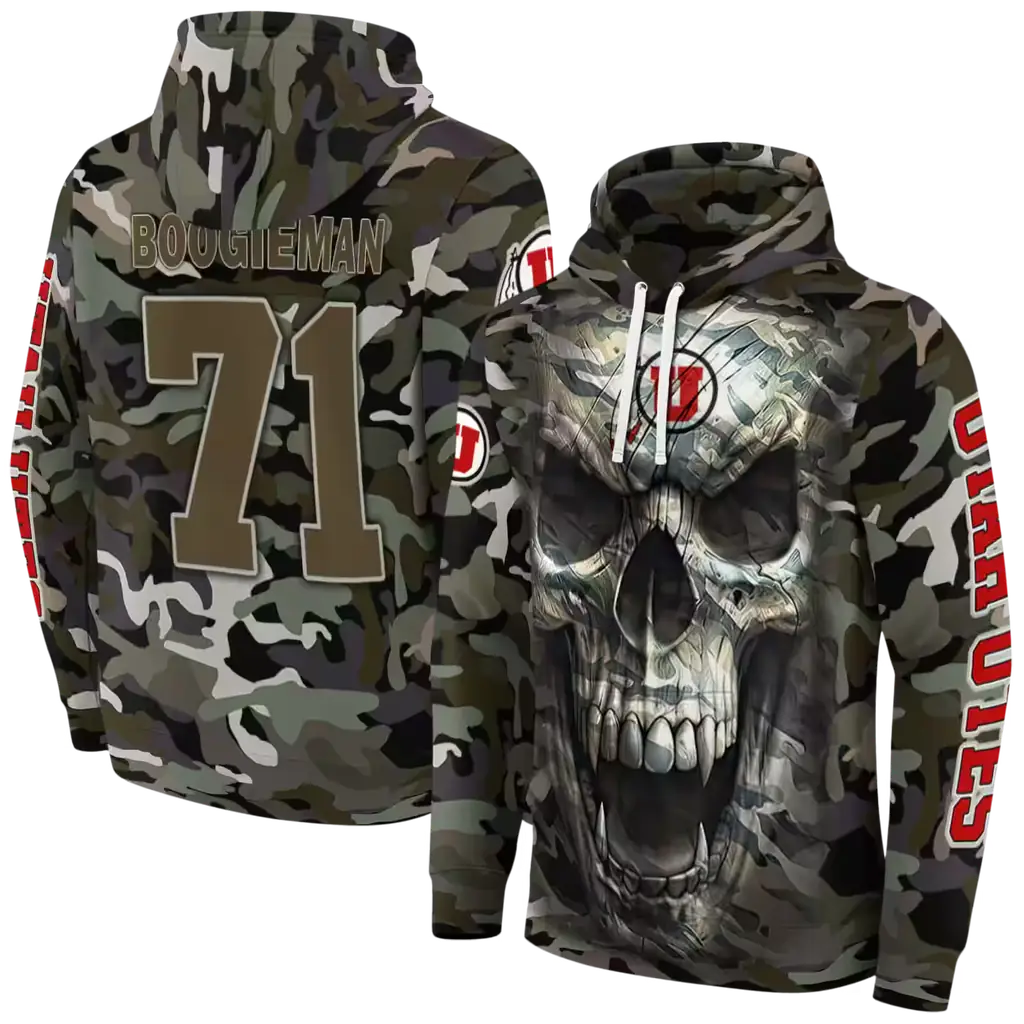 customized utah utes camo skull hoodie fashion forward customized utah utes camo skull hoodie fashion forward