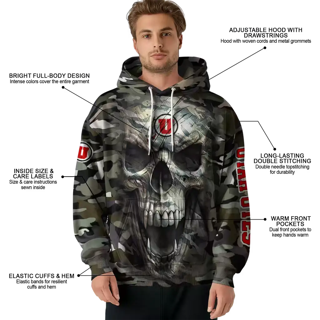customized utah utes camo skull hoodie latest model customized utah utes camo skull hoodie latest model