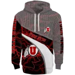 customized utah utes hexagonal mesh red black gray hoodie best selling