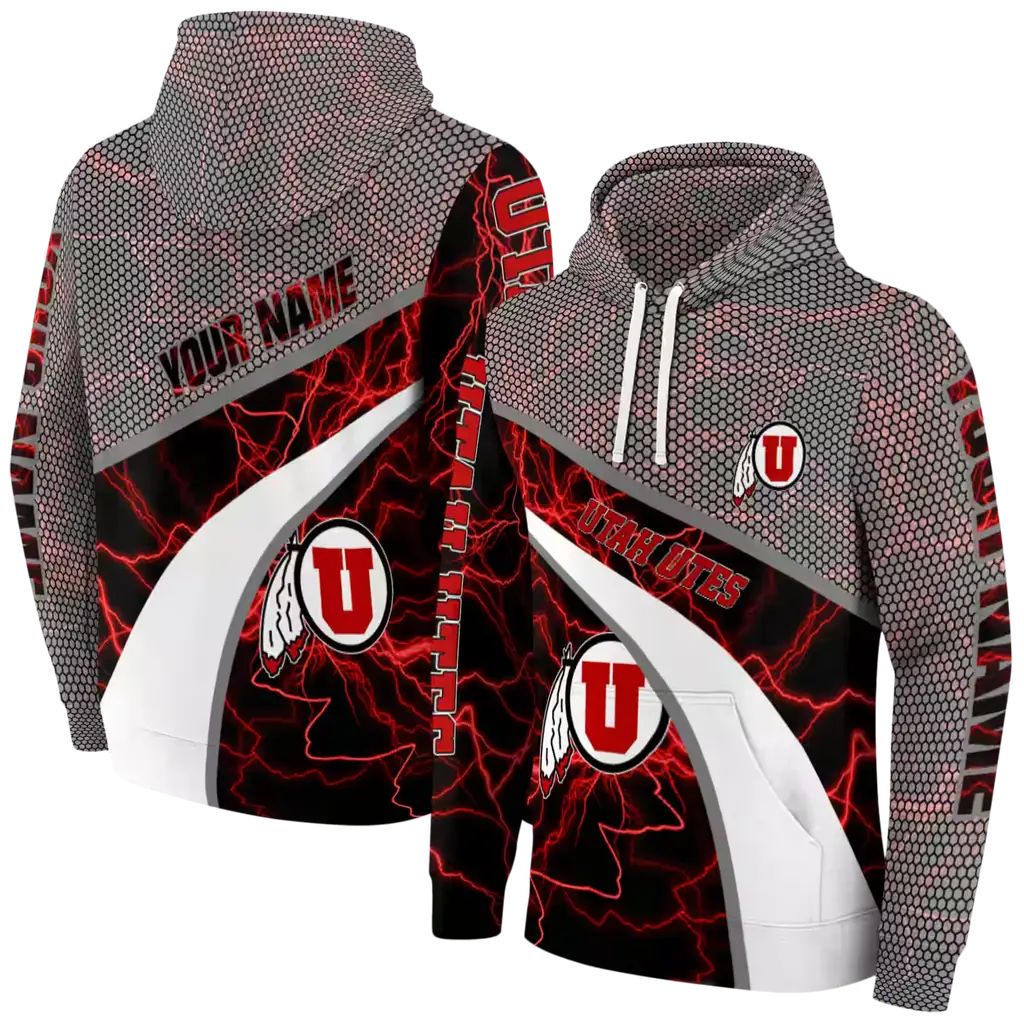 customized utah utes hexagonal mesh red black gray hoodie fashion forward customized utah utes hexagonal mesh red black gray hoodie fashion forward
