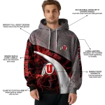 customized utah utes hexagonal mesh red black gray hoodie best selling