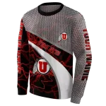 customized utah utes hexagonal mesh red black gray hoodie best selling