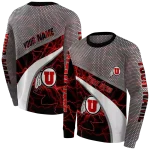customized utah utes hexagonal mesh red black gray hoodie best selling