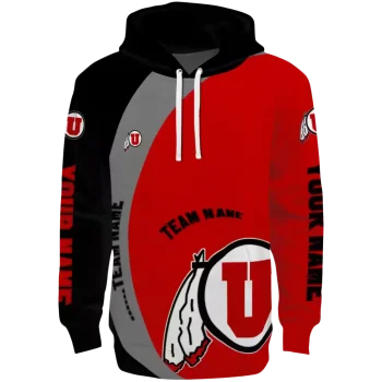 customized utah utes minimalist design red black hoodie best selling
