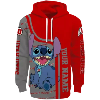 customized utah utes stitch red hoodie best selling