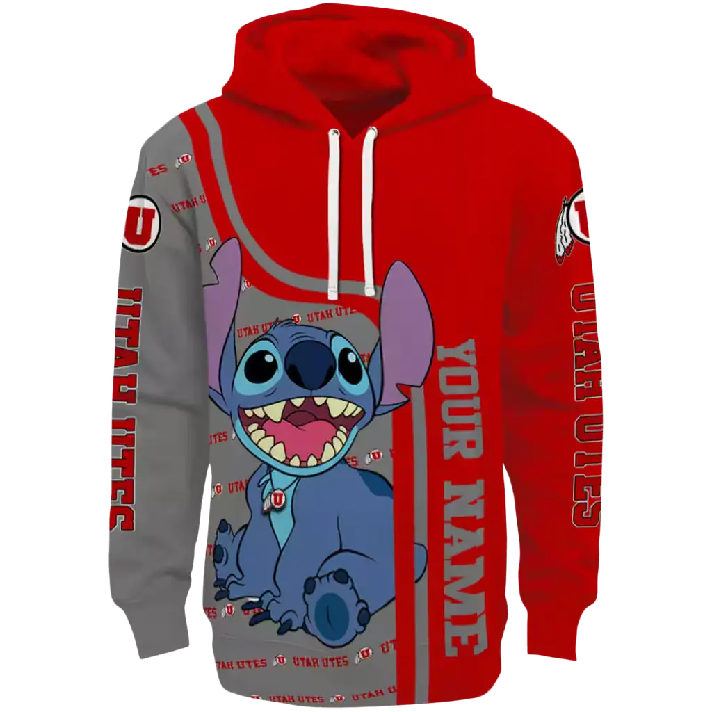 customized utah utes stitch red hoodie best selling customized utah utes stitch red hoodie best selling